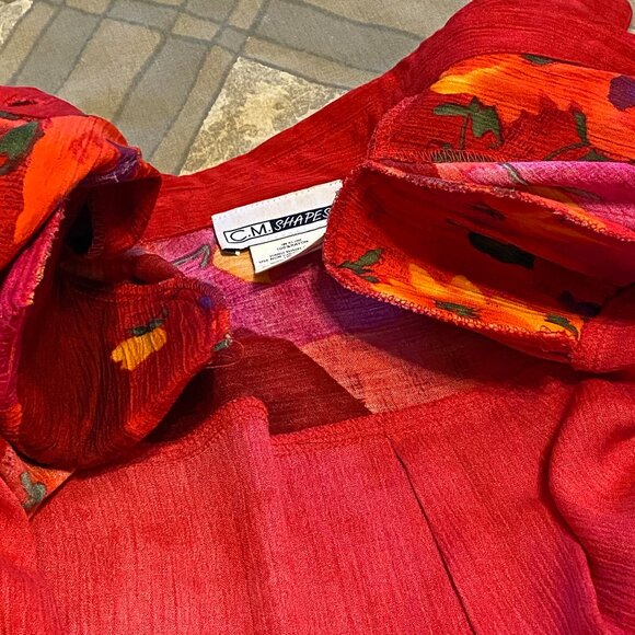 Vintage 80s Sleeveless Red Dress w/Slit, size Lg, and Matching Jacket, Size Med - Picture 7 of 11